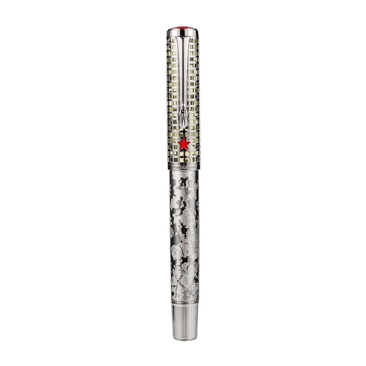 Aviation Design Piston Heavy Metal Fountain Pen Hongdian WA35