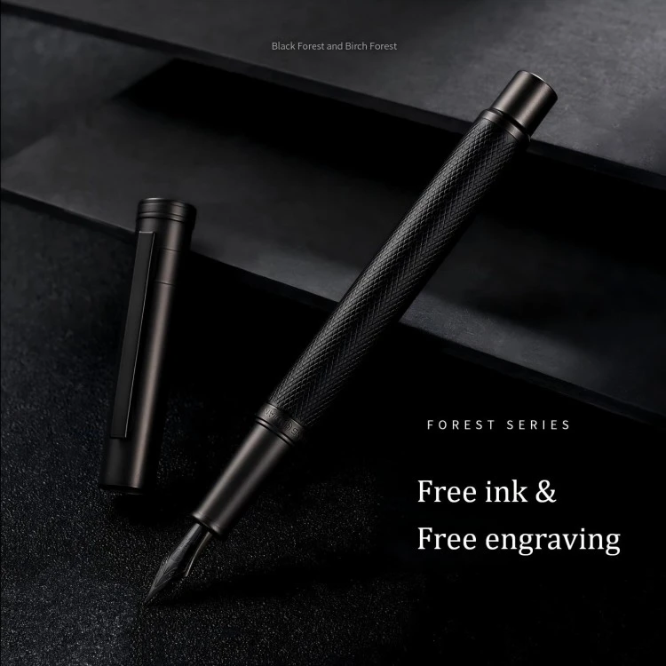 Matte Black Journal Writing Fountain Pen – Hongdian 1850 high quality