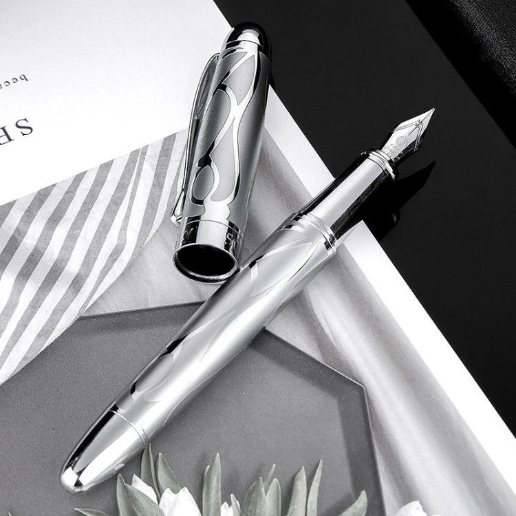 Metal Embossed Design Calligraphy Pen Silver Hongdian 5010 suppliers Metal Embossed Design Calligraphy Pen Silver Hongdian 5010 suppliers