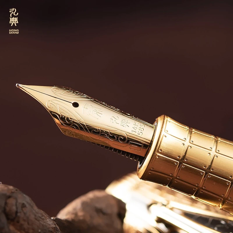 Qin Dynasty 14K Gold Nib Entry Level Gold Nib Fountain Pen Hongdian D5 high quality Qin Dynasty 14K Gold Nib Entry Level Gold Nib Fountain Pen Hongdian D5 high quality