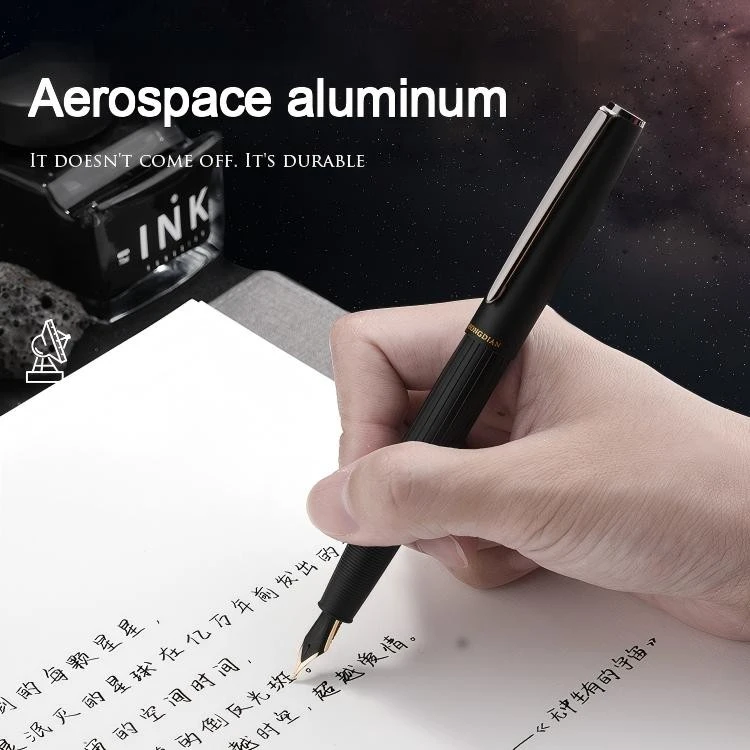 Silver-golden Aluminum Luxury Gift Fountain Pen Hongdian A3 factory Silver-golden Aluminum Luxury Gift Fountain Pen Hongdian A3 factory