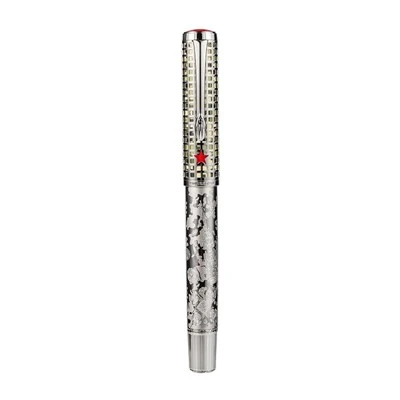 Aviation Design Piston Heavy Metal Fountain Pen Hongdian WA35